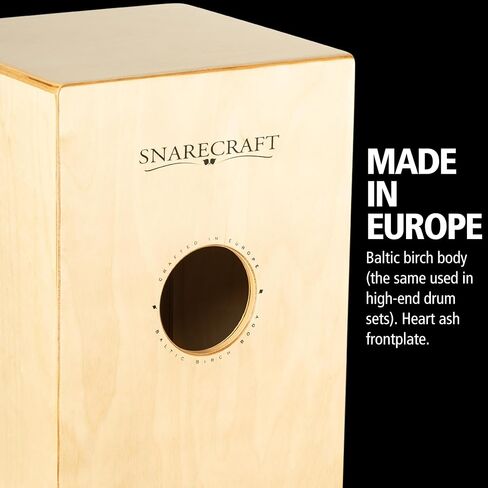 طبلة صندوقية من Meinl Cajon مع أفخاخ داخلية - صُنعت في أوروبا - لوحة أمامية من خشب البتولا اللوز / جسم خشب البتولا البلطيقي، سلسلة Snarecraft، ضمان لمدة عامين (SC80AB) in Kuwait