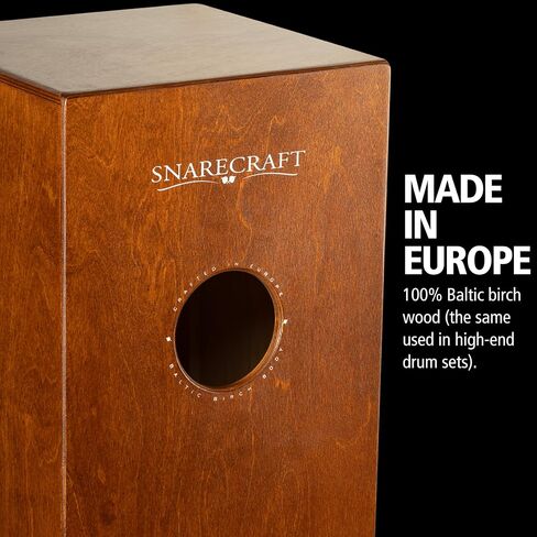 طبلة صندوقية من Meinl Cajon مع أفخاخ داخلية - صُنعت في أوروبا - لوحة أمامية من خشب البتولا اللوز / جسم خشب البتولا البلطيقي، سلسلة Snarecraft، ضمان لمدة عامين (SC80AB) in Kuwait