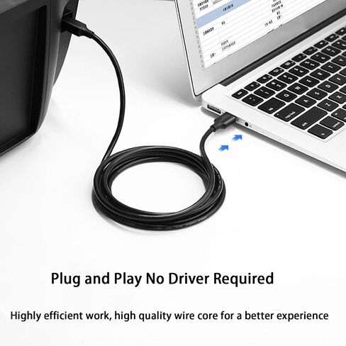 5Feet USB B MIDI Cable for Instruments, USB 2.1 Type A to Type B Printer Cable Cord Compatible with Piano, Midi Controller, Midi Keyboard, Audio Interface Recording, USB Microphone and More in Saudi Arabia