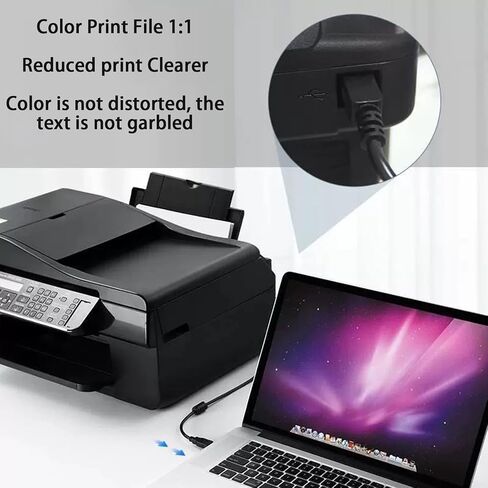 5Feet USB B MIDI Cable for Instruments, USB 2.1 Type A to Type B Printer Cable Cord Compatible with Piano, Midi Controller, Midi Keyboard, Audio Interface Recording, USB Microphone and More in Saudi Arabia