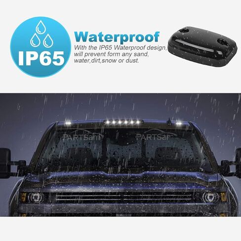 Partsam 3X دخاني/أبيض 12LED مجموعة مصابيح سقف الكابينة + سرج سلكي متوافق مع Silverado/Sierra 1500 2500 2500HD 3500 3500HD 2014 2500HD 3500HD 2007-2013 in Kuwait