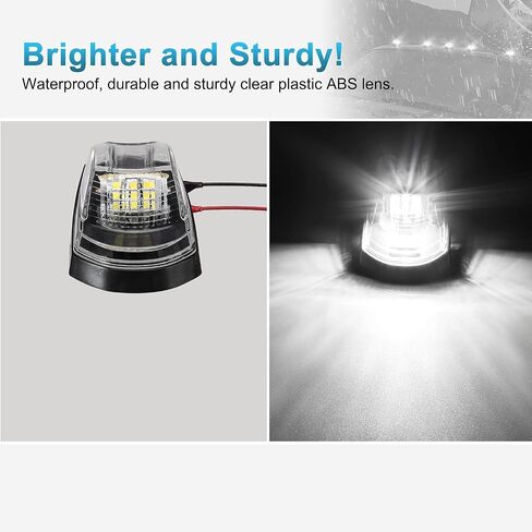 Partsam 5PCS Clear Lens Cab Marker Lights 264343CL White LED Clearance Top Roof Running Lights Assembly Compatible with F250 F350 F450 F550 Full LED Cab Roof Marker Light Kit 2017-2021 Super Duty in Saudi Arabia