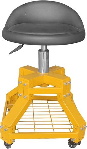 Rolling Garage Stool Shop Stool, 330LBS Capacity, 19.5"-27.5" Height Range, Mobile Rolling Gear Seat with 360-degree Swivel Wheels, for Workshop, Auto Repair Shop in Saudi Arabia