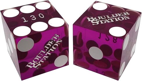 Genuine Boulder Station Las Vegas Casino Craps Dice Pair Purple Polished Matching Serial Numbers ... Plus Storage Pouch in Kuwait