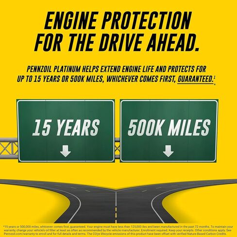 زيت محرك Pennzoil Platinum اصطناعي كامل الأميال 5W-30 للمركبات التي يزيد طولها عن 75 ألف ميل (5 كوارت، فردي) in Saudi Arabia