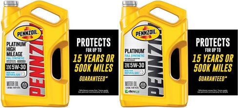 زيت محرك Pennzoil Platinum اصطناعي كامل الأميال 5W-30 للمركبات التي يزيد طولها عن 75 ألف ميل (5 كوارت، فردي) in Saudi Arabia