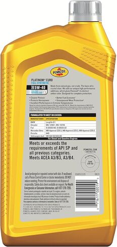 Pennzoil Euro L Full Synthetic 5W-30 Diesel Engine Oil, 1 Quart in Saudi Arabia