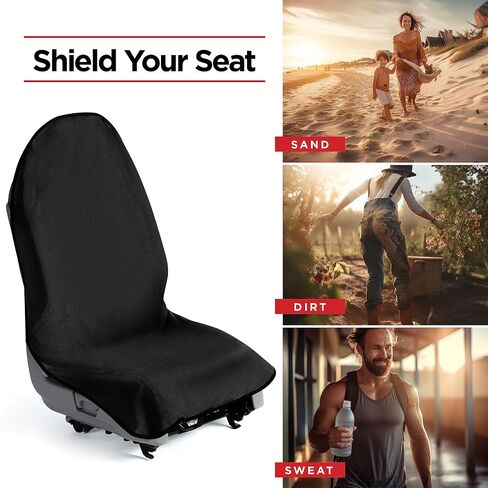 lebogner Waterproof Sweat Towel Car Seat Cover for Post Gym Workout, Running, Swimming, Beach and Hiking, Universal Fit Anti-Slip Bucket Seat Protector for Cars, SUVs and Trucks, Machine Washable in Saudi Arabia