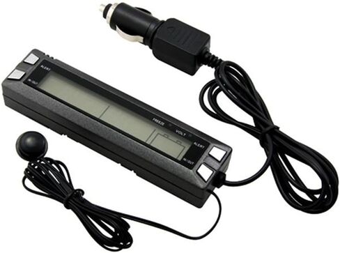 متعددة الوظائف 3 في 1 سيارة مضيئة على مدار الساعة سيارة ميزان الحرارة الفولتميتر سيارة داخل وخارج درجة الحرارة الجهد إنذار in Kuwait