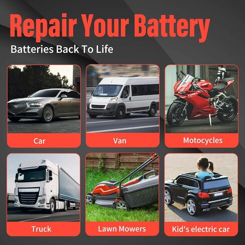 BAIDETEK 6V/12V 4A شاحن بطارية السيارة، صيانة البطارية التلقائية، شاحن ذكي لبطارية السيارة، الدراجة النارية، بطارية ليثيوم LifePO4، ATV، القارب، الشاحنة، بطارية حمض الرصاص لجزازة العشب in Kuwait