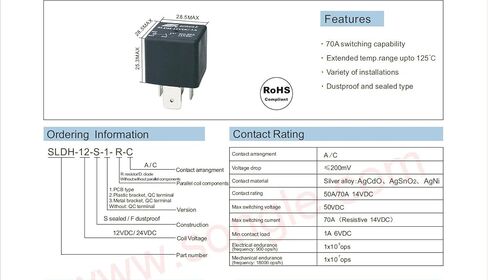 MiZOELEC 2Pcs/Set SLDH-12VDC-1C High Power Relay Winch Relay NO 80A NC 5pin SPDT Split Car Vehicle Truck Boat Spotlight Changeover Automotive Waterproof Relay in Kuwait