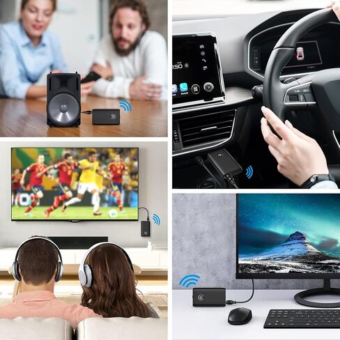 جهاز استقبال إرسال بلوتوث 5.0، محول بلوتوث Aux 2 في 1 للسيارة، محول صوت بلوتوث لاسلكي محمول للتلفزيون وسماعات الرأس وأنظمة ستيريو in Kuwait