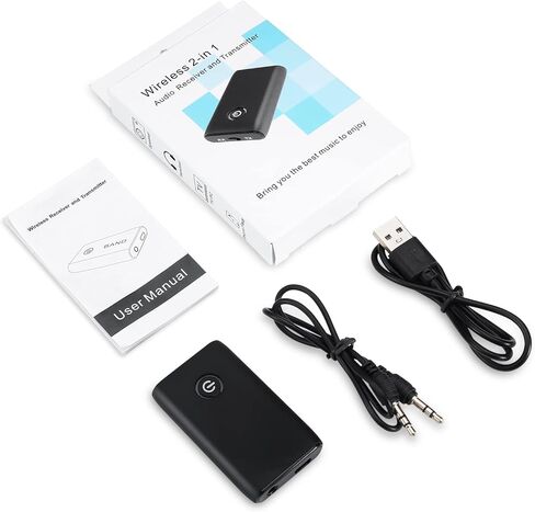 جهاز استقبال إرسال بلوتوث 5.0، محول بلوتوث Aux 2 في 1 للسيارة، محول صوت بلوتوث لاسلكي محمول للتلفزيون وسماعات الرأس وأنظمة ستيريو in Kuwait