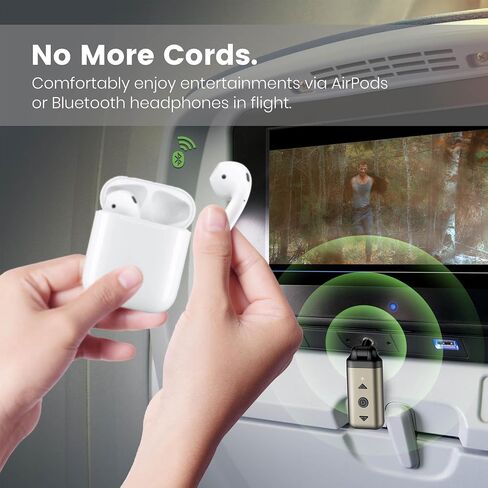 AIR99 Bluetooth Transmitter for Headphones, 2-in-1 Bluetooth Audio Adapter for All 3.5mm Jack Systems, Connect 2 AirPods or BT Devices, Perfect for Airplane TV iPod Car Home Stereo in Saudi Arabia