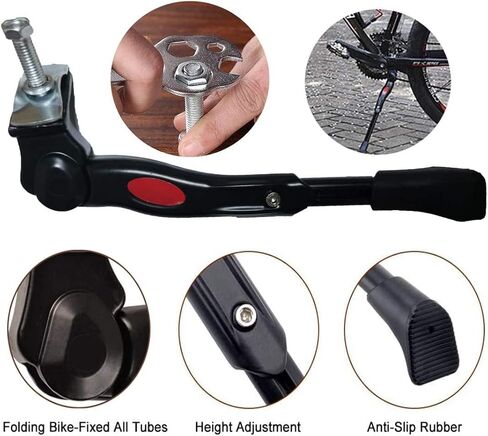 VECKUSON Kickstand for Kids Bike, Bicycle Kickstands Center Mount for 16 18 20 Inch Bicycles Adjustable Aluminum Alloy Kickstands for 16-18inch 18-20inch Mountain Bike in Kuwait