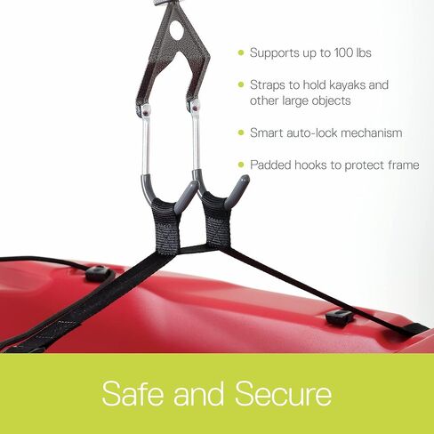 Bike Hoist- Heavy Duty for Space Saving - Road, Commuter & Mountain Bikes, Holds Kayaks & Ladders - No-Hassle Installation for Quick & Easy Access in Kuwait