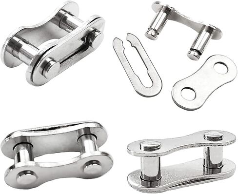 Hyamass 4 Pairs Bicycle Missing Link Single/1 Speed Chain Reusable Steel Bike Chain Link（Silver） in Saudi Arabia