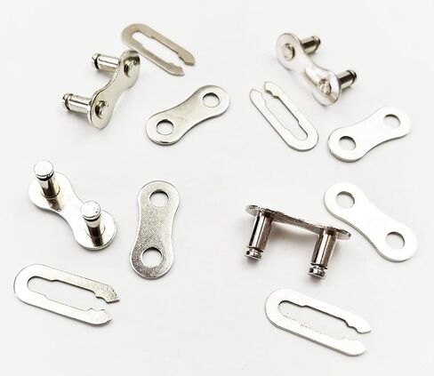 Hyamass 4 Pairs Bicycle Missing Link Single/1 Speed Chain Reusable Steel Bike Chain Link（Silver） in Saudi Arabia
