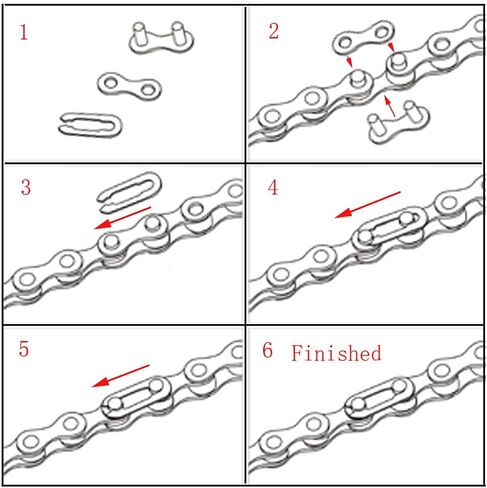 Hyamass 4 Pairs Bicycle Missing Link Single/1 Speed Chain Reusable Steel Bike Chain Link（Silver） in Saudi Arabia