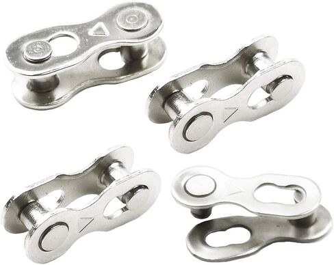 Hyamass 4 Pairs Bicycle Missing Link Single/1 Speed Chain Reusable Steel Bike Chain Link（Silver） in Saudi Arabia