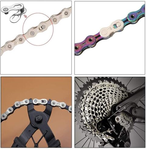 Hyamass 4 Pairs Bicycle Missing Link Single/1 Speed Chain Reusable Steel Bike Chain Link（Silver） in Saudi Arabia
