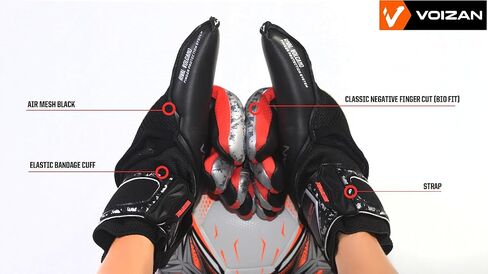 قفازات Voizan Rival Volcano لكرة القدم - قفازات كلاسيكية لراحة اليد والقطع، قفازات حارس مرمى الشباب، قفازات حارس مرمى كرة القدم مع حماية الأصابع والمعصم، قفازات كرة القدم للبالغين والرجال والفتيات in Kuwait