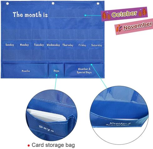 تقويم أسبوعي مع مخطط جيب للطقس مع 98 بطاقة. مخطط جيب تقويم أسبوعي للمنزل والمدرسة، مخطط جيب تقويمي للفصل الدراسي أزرق in Kuwait