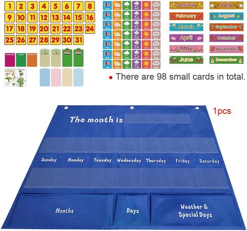 تقويم أسبوعي مع مخطط جيب للطقس مع 98 بطاقة. مخطط جيب تقويم أسبوعي للمنزل والمدرسة، مخطط جيب تقويمي للفصل الدراسي أزرق in Kuwait