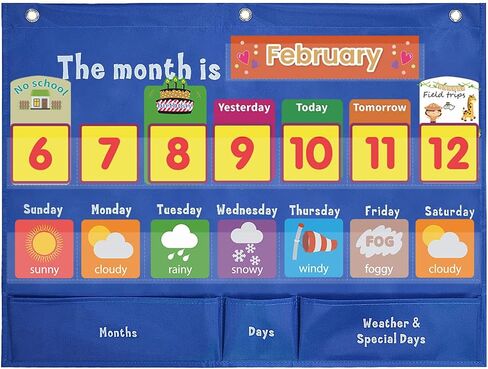 تقويم أسبوعي مع مخطط جيب للطقس مع 98 بطاقة. مخطط جيب تقويم أسبوعي للمنزل والمدرسة، مخطط جيب تقويمي للفصل الدراسي أزرق in Kuwait