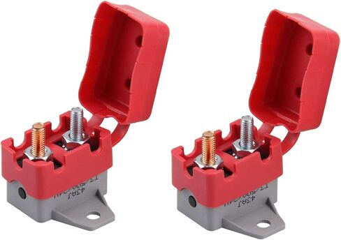 ZOOKOTO 12V/24V مسمار مسمار نوع إعادة الضبط اليدوي قاطع الدائرة 50A مع غطاء للقوارب البحرية، وشواحن البطاريات، والشاحنات، والحافلات، والسيارات الكهربائية، ومحركات السيارات، إلخ in Kuwait