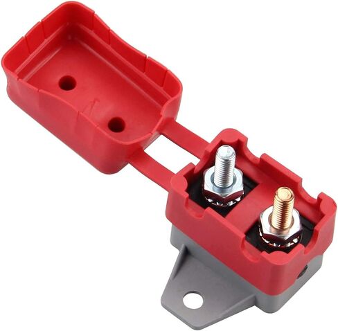 ZOOKOTO 12V/24V مسمار مسمار نوع إعادة الضبط اليدوي قاطع الدائرة 50A مع غطاء للقوارب البحرية، وشواحن البطاريات، والشاحنات، والحافلات، والسيارات الكهربائية، ومحركات السيارات، إلخ in Kuwait