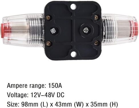 ANJOSHI قطاع دارة 150amp 20-150A أصحاب الصمامات المضمنة لصوت السيارة والأمبير حماية الزائد إعادة تعيين الصمامات العاكس 12V-48V DC استبدال الصمامات in Kuwait