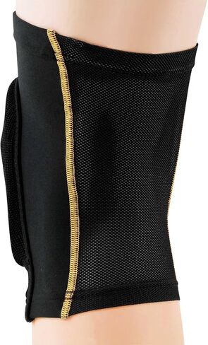 D&M Tricot Knee Pad sleeve, 12mm thick pad, Black/Turquoise, S-size, 1pc, Made In Japan, D-811 in Kuwait