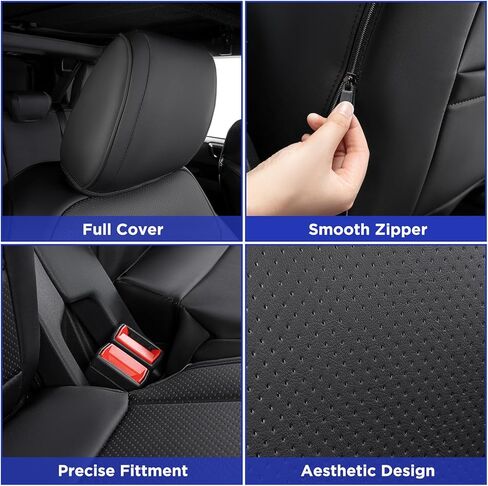 BAMACAR® لأغطية مقاعد Ford Bronco 2023 2022 2021 (مجموعة كاملة من 4 أبواب) أغطية مقاعد برونكو من الجلد الأسود ملفوفة بالكامل 2023 لأغطية مقاعد برونكو 2023 2022 2021 ملحقات Ford Bronco in Kuwait