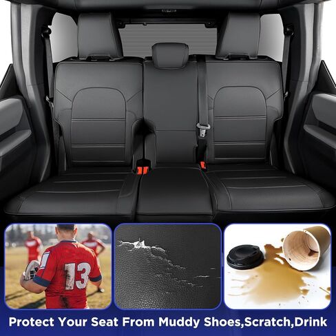 BAMACAR® لأغطية مقاعد Ford Bronco 2023 2022 2021 (مجموعة كاملة من 4 أبواب) أغطية مقاعد برونكو من الجلد الأسود ملفوفة بالكامل 2023 لأغطية مقاعد برونكو 2023 2022 2021 ملحقات Ford Bronco in Kuwait