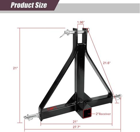 2" Receiver 3 Point Quick Trailer Hitch Category 1, Heavy Duty Tractor Tow Drawbar Adapter Compatible with BX Kubota, John Deere, LM25H WLM Tractor, NorTrac, Kioti, Yanmar, Cat in Kuwait