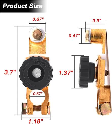 Top Post Battery Disconnect Switch - Quick Disconnect Battery Cut Off Switch for Car Truck Marine RV and Electrical Equipment - 12V/125A - Black in Kuwait