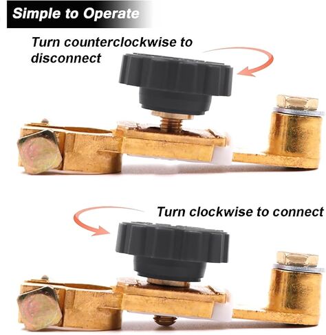 Top Post Battery Disconnect Switch - Quick Disconnect Battery Cut Off Switch for Car Truck Marine RV and Electrical Equipment - 12V/125A - Black in Kuwait
