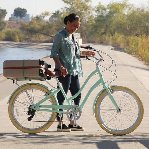 دراجة A/O Frida للسيدات ذات 7 سرعات، دراجة هجينة للتجوال، لون أخضر نعناعي in Kuwait