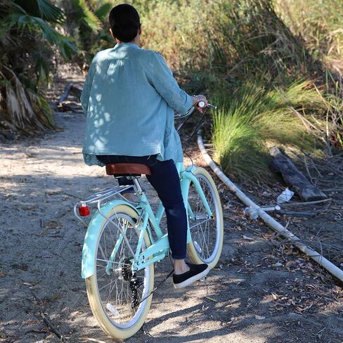 دراجة A/O Frida للسيدات ذات 7 سرعات، دراجة هجينة للتجوال، لون أخضر نعناعي in Kuwait