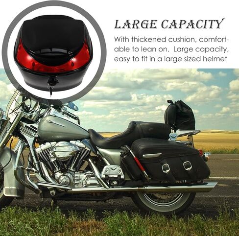 Milisten Motorcycle Trunk Motorcycle Top Box Scooter Trunk Motorcycle Tour Tail Box Luggage Top Lock Storage Carrier Case Ergonomic Backrest Electric Motorcycle Toolbox for Helmet Luggage in Saudi Arabia