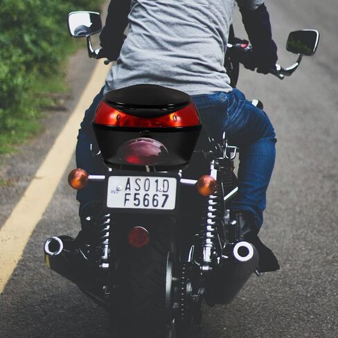Milisten Motorcycle Trunk Motorcycle Top Box Scooter Trunk Motorcycle Tour Tail Box Luggage Top Lock Storage Carrier Case Ergonomic Backrest Electric Motorcycle Toolbox for Helmet Luggage in Saudi Arabia