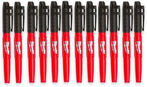 Milwaukee Inkzall Point Markers, Fine, Black, Pack of 12 in Saudi Arabia