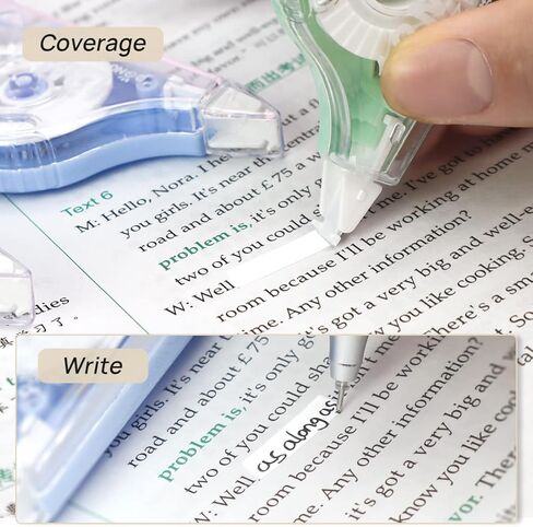 6 قطع من أشرطة تصحيح التبييض، شريط تصحيحي للكتابة الخاطئة الصحيحة، 39.4 قدمًا لكل شريط أبيض مقاوم للتمزق لمستلزمات المكتب المدرسية للطلاب في موسم المدارس (إجمالي 236 قدمًا) in Kuwait