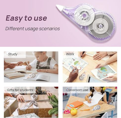 6 قطع من أشرطة تصحيح التبييض، شريط تصحيحي للكتابة الخاطئة الصحيحة، 39.4 قدمًا لكل شريط أبيض مقاوم للتمزق لمستلزمات المكتب المدرسية للطلاب في موسم المدارس (إجمالي 236 قدمًا) in Kuwait