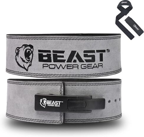 حزام رفع الأثقال من Beast Power Gear بإبزيم رافعة 10 مم 13 مم سميك و4 بوصات حزام مجاني لرفع الأثقال، رفع الأثقال، رفع الأثقال، القرفصاء للرجال والنساء in Saudi Arabia