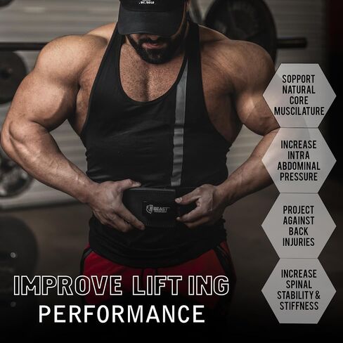 حزام رفع الأثقال من Beast Power Gear بإبزيم رافعة 10 مم 13 مم سميك و4 بوصات حزام مجاني لرفع الأثقال، رفع الأثقال، رفع الأثقال، القرفصاء للرجال والنساء in Saudi Arabia