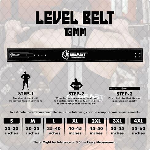 حزام رفع الأثقال من Beast Power Gear بإبزيم رافعة 10 مم 13 مم سميك و4 بوصات حزام مجاني لرفع الأثقال، رفع الأثقال، رفع الأثقال، القرفصاء للرجال والنساء in Saudi Arabia
