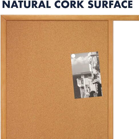Quartet Combination Whiteboard & Corkboard, 3' x 2' Combo White Board & Cork Board, Black Frame (S563) in Saudi Arabia