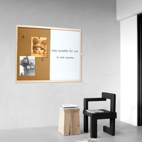 Combination Magnetic whiteboard and Cork Board, Perfect for Office, Home Decor, School Message board-15 inch x 24 inch in Kuwait